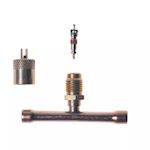 ITE T-stuk 1/2" met schräder 1/4" SAE met dop